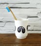 Toothbrush holder, mussel design, white ceramic, make-up brush, pencil pot - Image 2