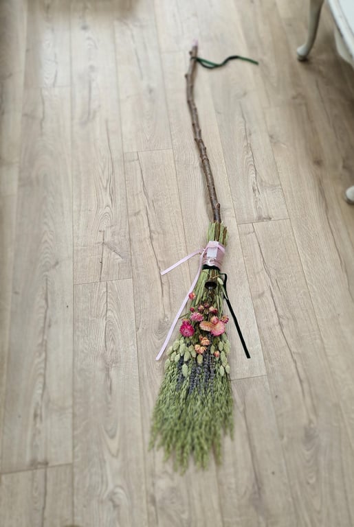 Full Size Fragranced Witch's Broom, Besom. Handcrafted with Silver Birch, Dried 