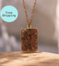 Rhodonite Pendant in Deep Pink with Rose Gold Plating - Zodiac and Anti-Anxiety  - Image 1