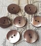 18mm almost 3 4" BROWN Trocas Mother of Pearl Brown x 5 Buttons