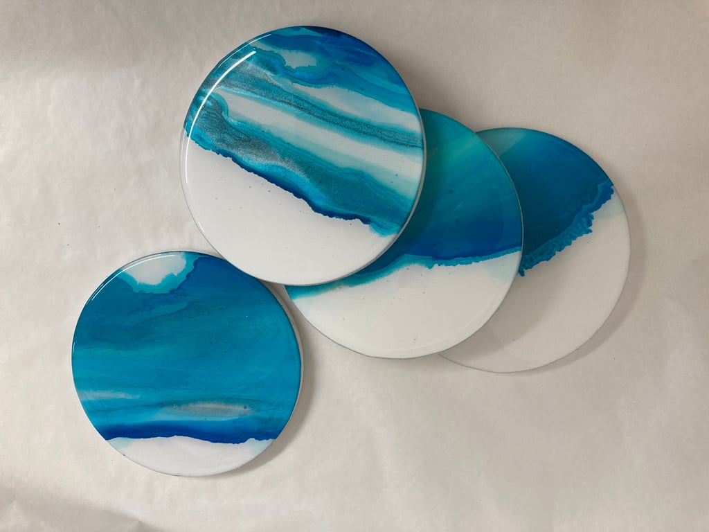 Coaster Alcohol Ink and Resin 