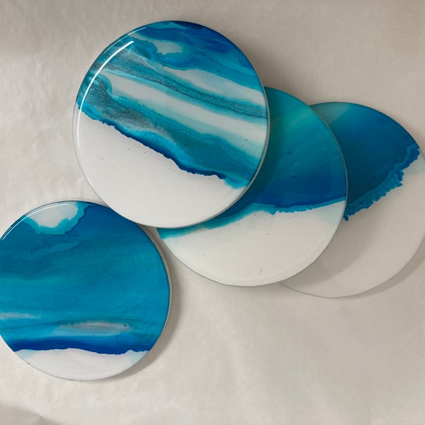 Coaster Alcohol Ink and Resin 