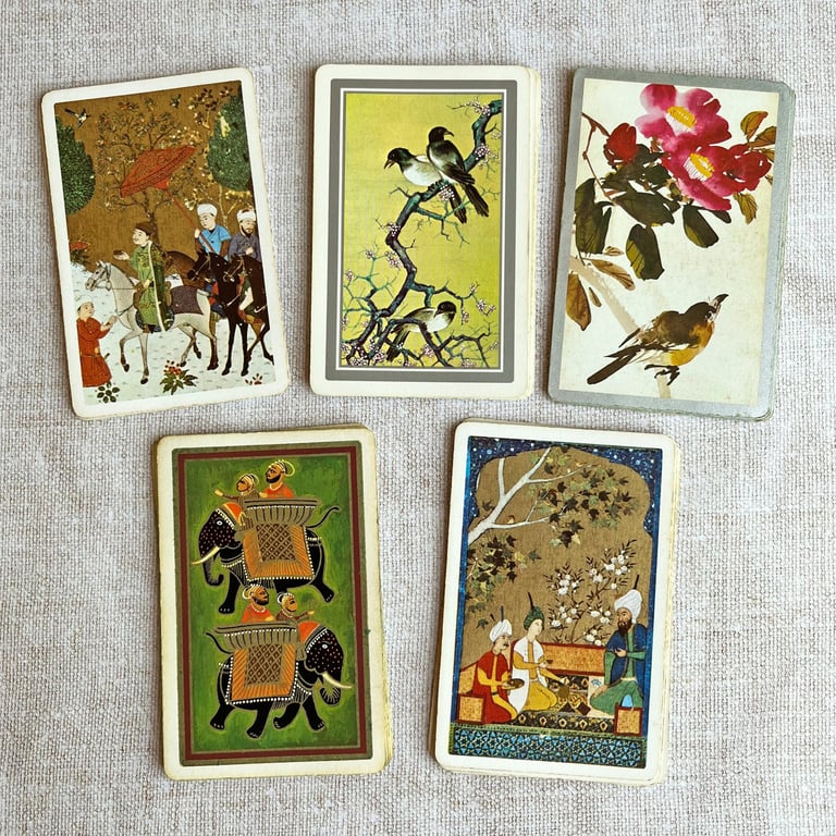 Bargain stash of 25 vintage playing cards, paper ephemera, gift for crafters