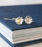 Silver primrose earrings, long silver earrings, silver botanical earrings - Image 3