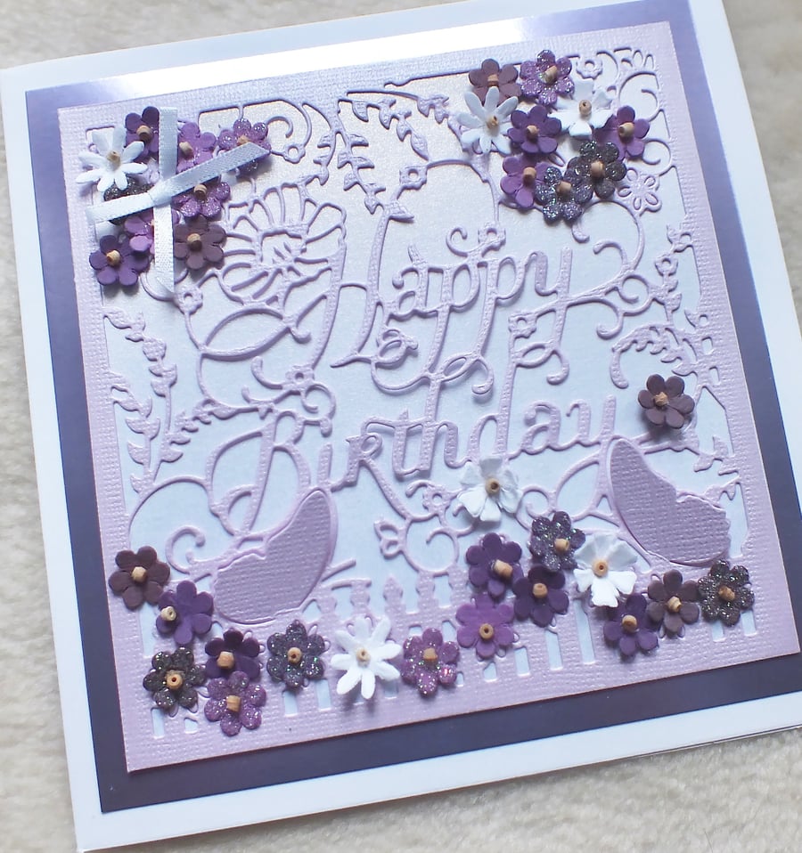 Elegant Handmade Happy Birthday Card