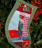 Christmas Stocking Decorations patchwork green. - Image 2