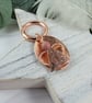 Bag Charm, Guardian Angel. Copper with Rhodonite Key Ring