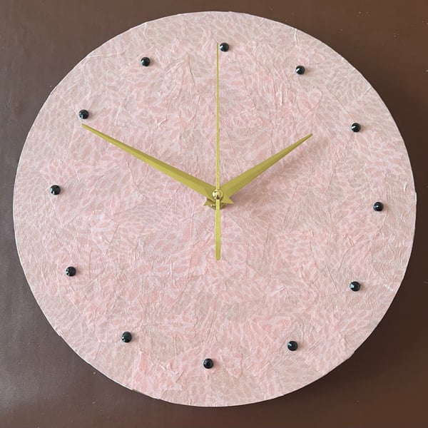 Decoupage Clock - light pink style pattern