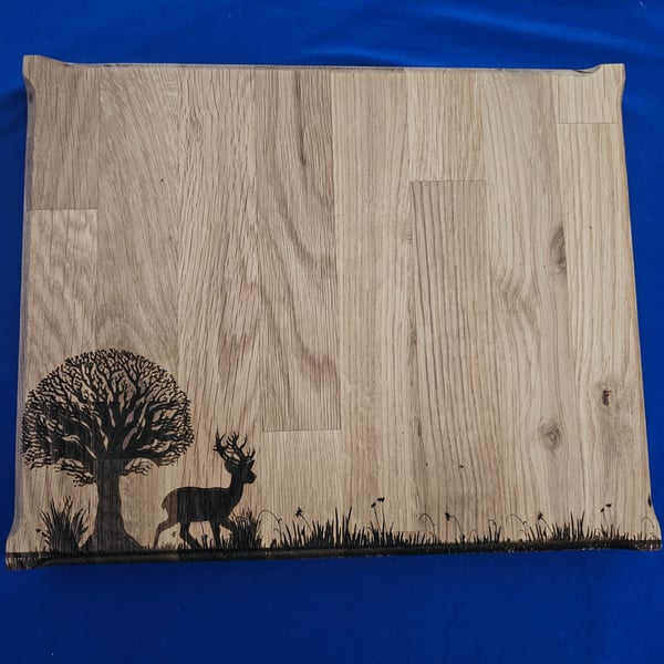 Deer In forest oak chopping board 