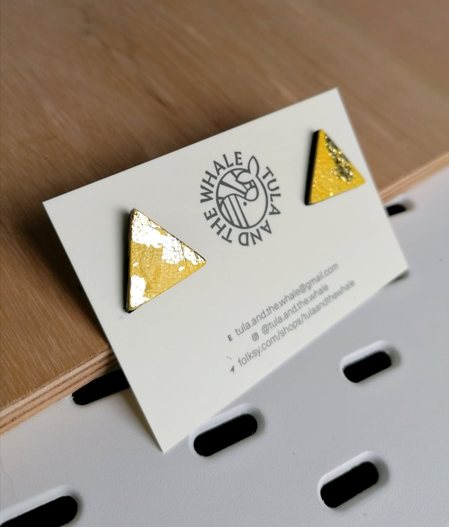 Mini Mountain Leather Studs - Gold Leaf & Yellow