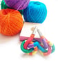 Rainbow statement earrings handcrafted with cotton yarn, Free Delivery - Image 10