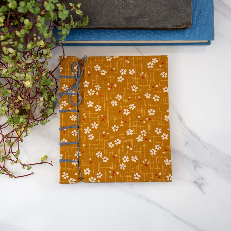 Handbound Notebook - Yellow Print