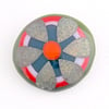 Fused Glass Palladium Foil Flower Brooch