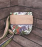 Upcycled Coffee Sack - Mini Shoulder Bag - Green patterned fabric - Image 4