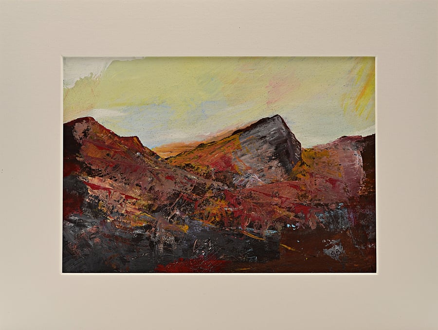 Original Painting of Red Cuillin Mountains in Skye (16x12 inches)