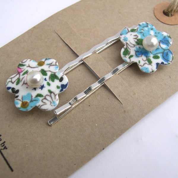 Hardened  Fabric Flower Hairclips
