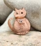 Cat penny coin upcycled pin brooch