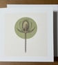 Teasel Greeting Card – Botanical Wildflower – 6x6 Linen Card - Blank Card