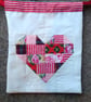 Drawstring bag with patchwork heart. Wedding, Anniversary or Valentines.  - Image 2