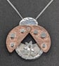 Silver ladybird pendant, Moving jewellery, Silver insect necklace - Image 4