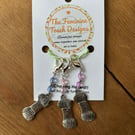 Yarn ball stitch markers with lobster clasp