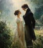 Pride & Prejudice Fine Art Print - Jane Austen Inspired Wall Art - 30cm x 30cm