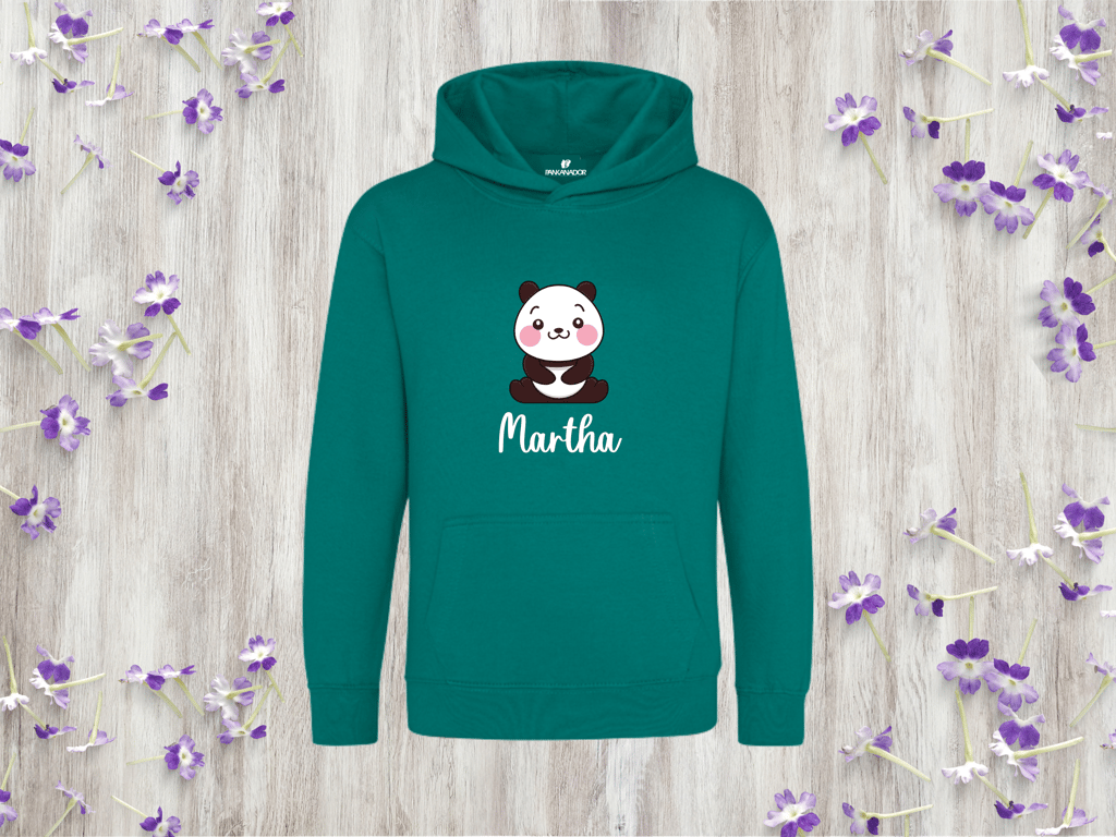 Personalised Panda Hoodie For Children – Cute Custom Animal Jumper With Name