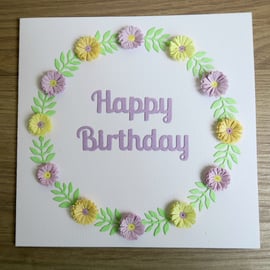 Happy birthday card, paper quilling, can be personalised
