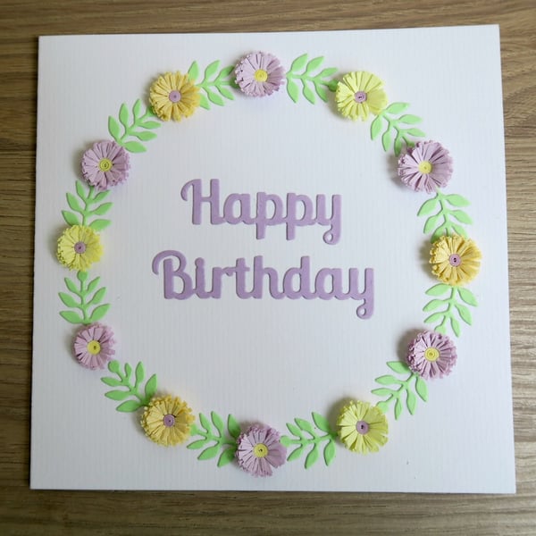 Happy birthday card, paper quilling, can be personalised