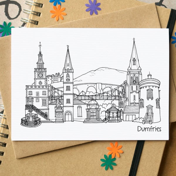 Dumfries Skyline Greetings Card