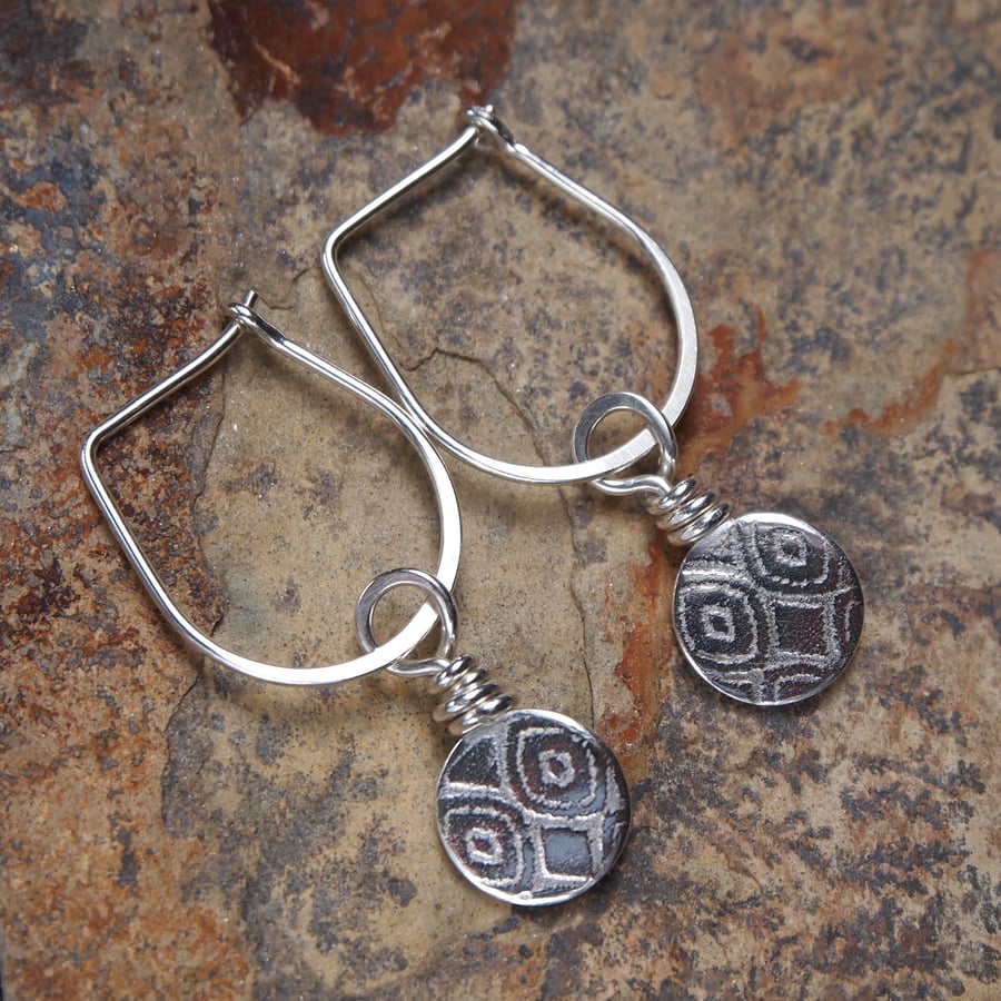 Earrings, silver drop earrings