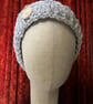 Grey and White Chunky Cosy Swirly Patterned Crocheted Hat  - Image 2
