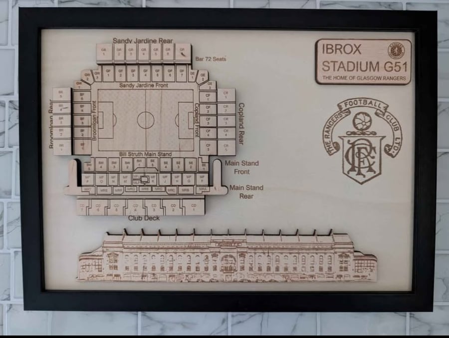 Glasgow Rangers Ibrox Stadium wall plaque
