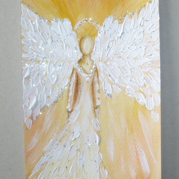 original art hand painted glitter angel painting ( ref F415 G5 )