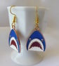 Whimsical Jaws Earrings with gold plated ear wires