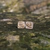 Small Silver and Gold Textured Stud Earrings