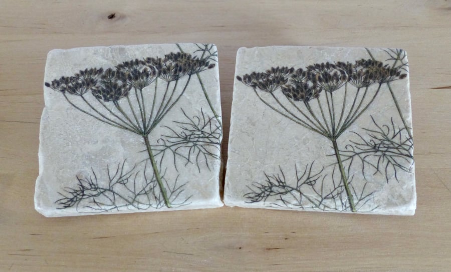 Marble 'Dill' Coasters