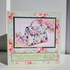 Floral Handbag Birthday Card for her - Luxury Elegant Feminine Pretty Floral 
