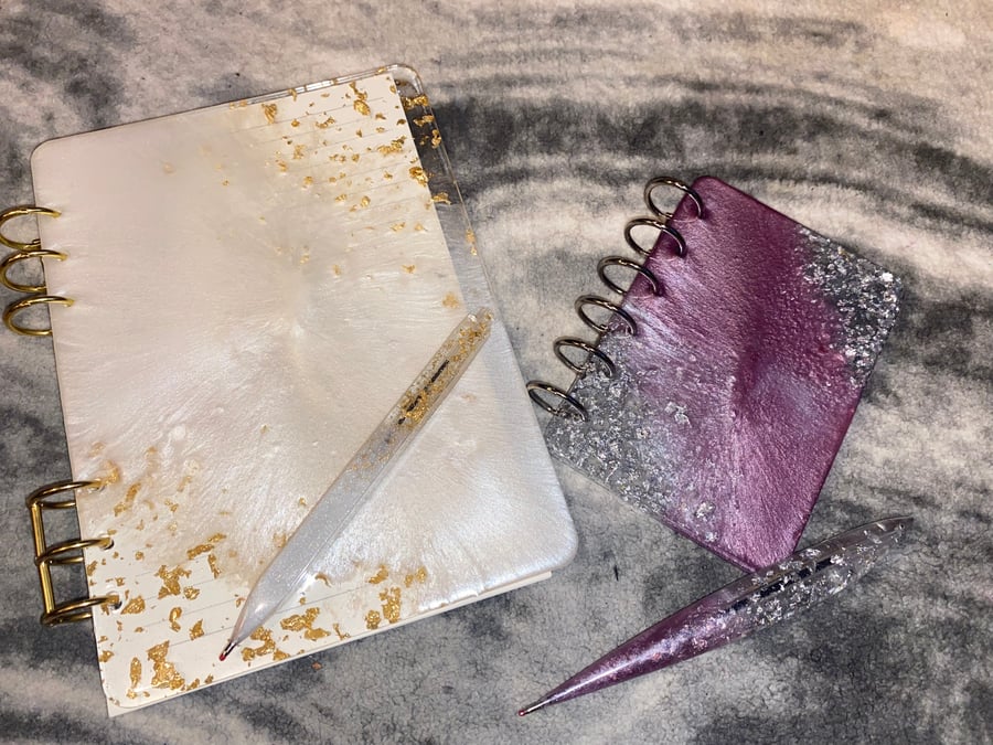 Cute resin notebook size A6 or A5 and personalisable, great gift 