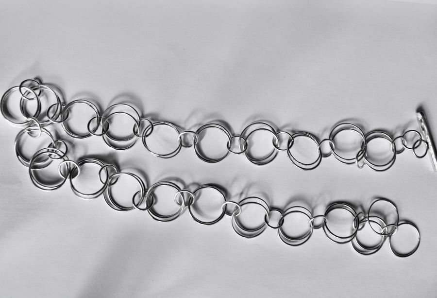 Handmade Recycled Silver Circular Link Necklace