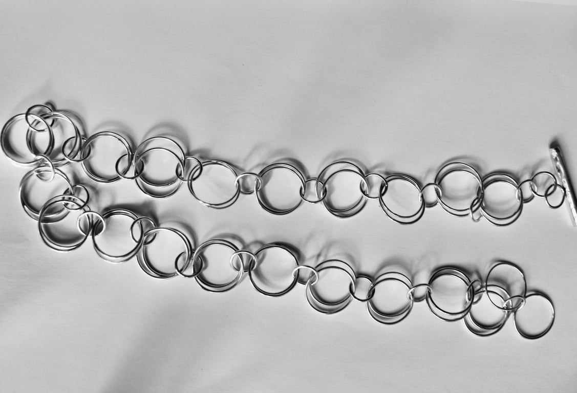 Handmade Recycled Silver Circular Link Necklace