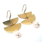 Raw Brass geometric Boho Earrings 