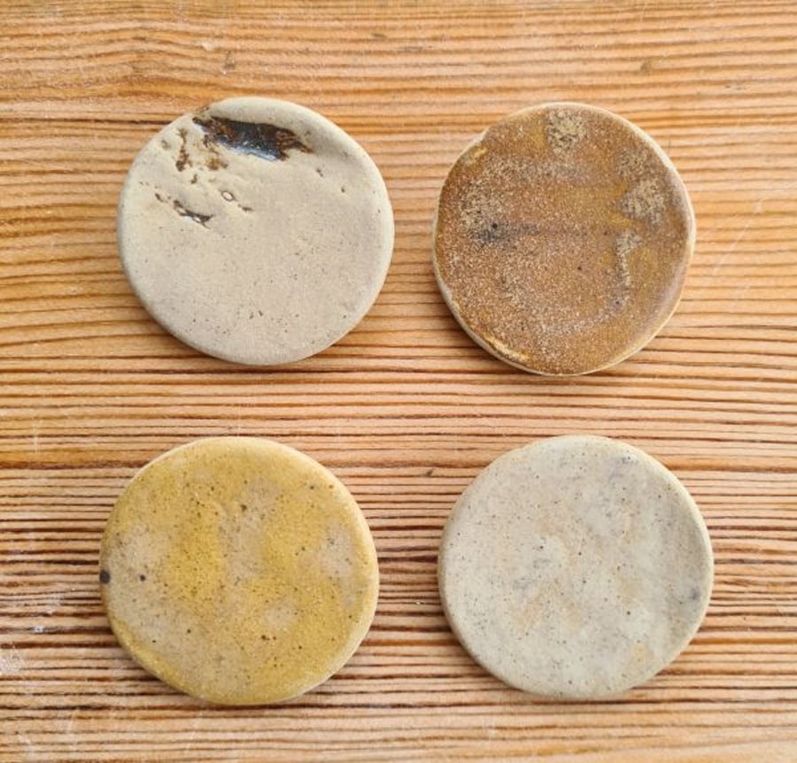 Bundle of 4 Natural Pebble Ceramic Brooches