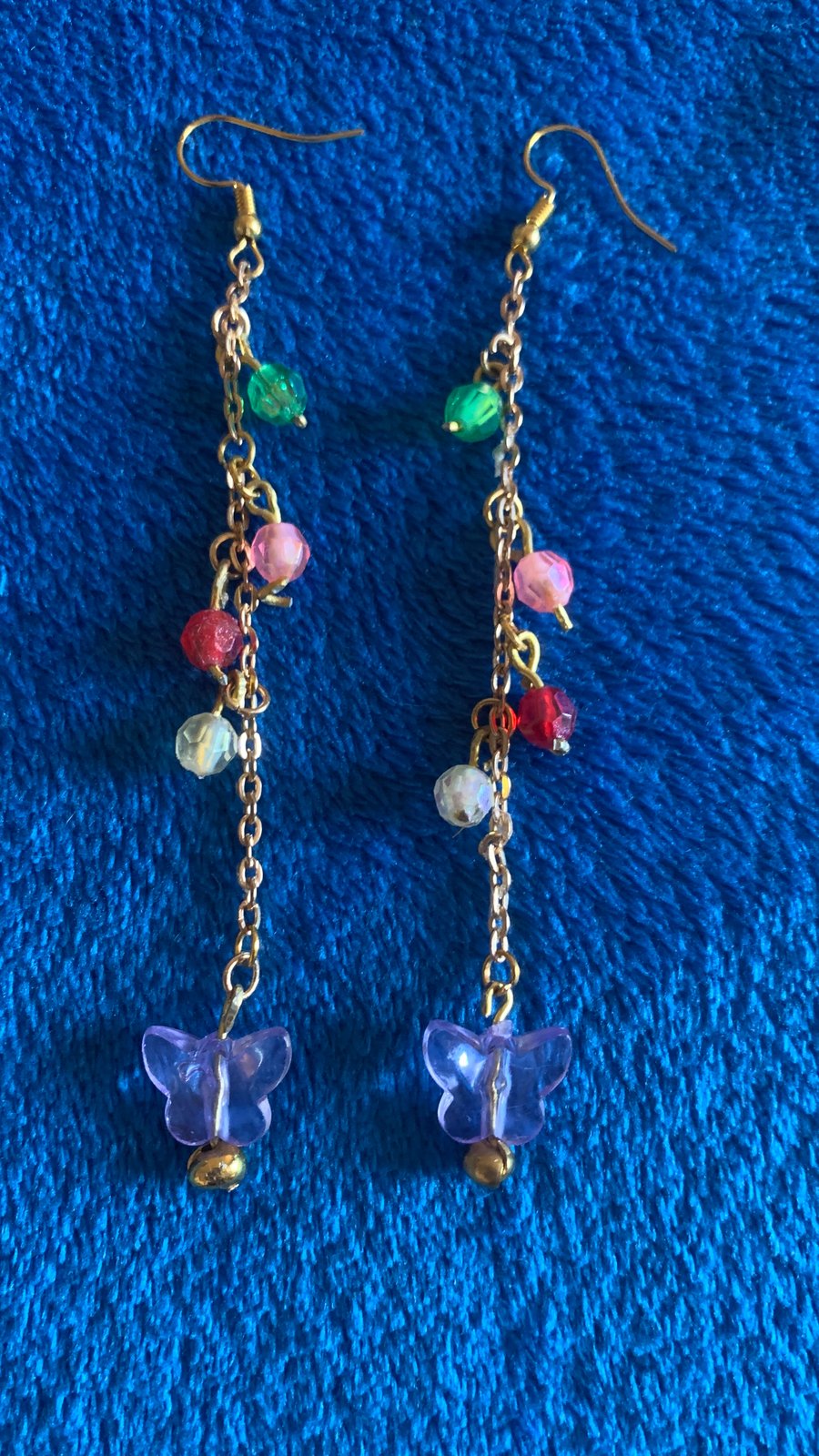 Handmade butterfly drop earrings