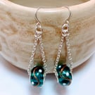 Lampwork Bead & Chain Earrings.
