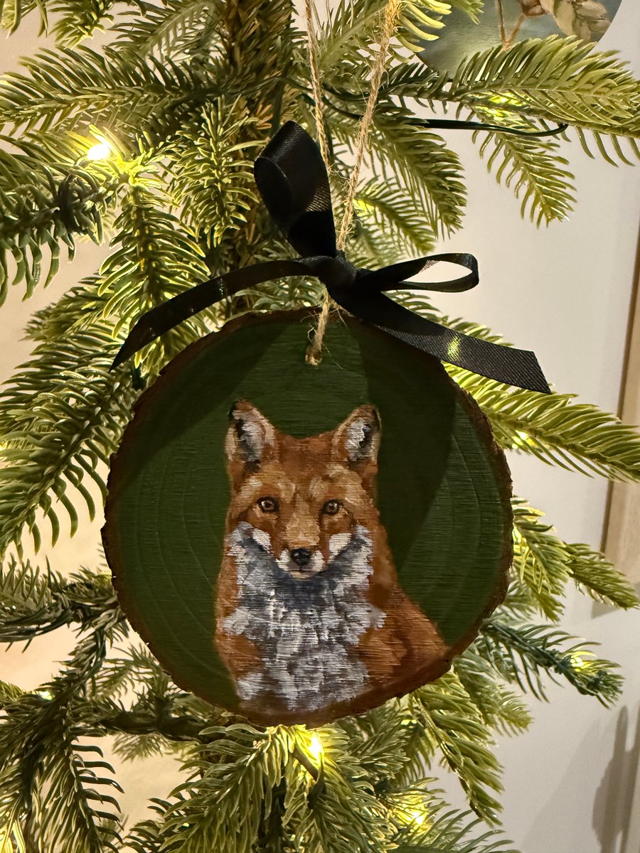 Hand Painted Fox Decoration
