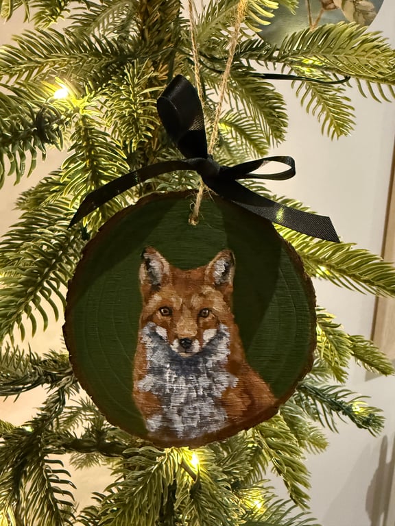 Hand Painted Fox Decoration