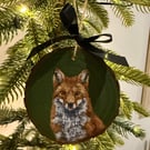 Hand Painted Fox Decoration