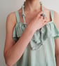 Women's Dusty Blue Textile Hand-Knitted Knotted Necklace & Ring Set - Image 4