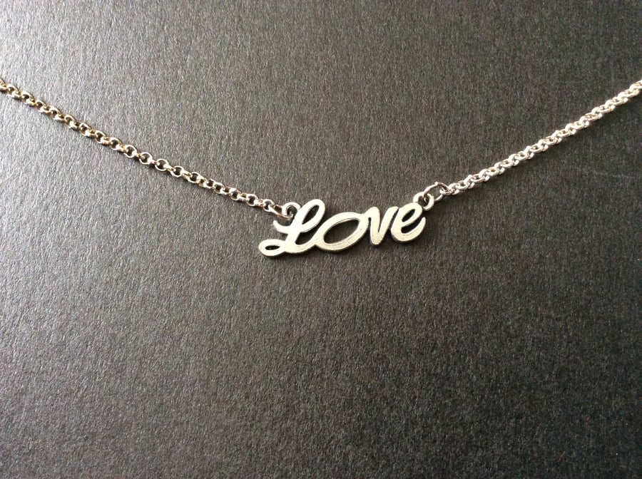 Silver Plated Love Necklace  